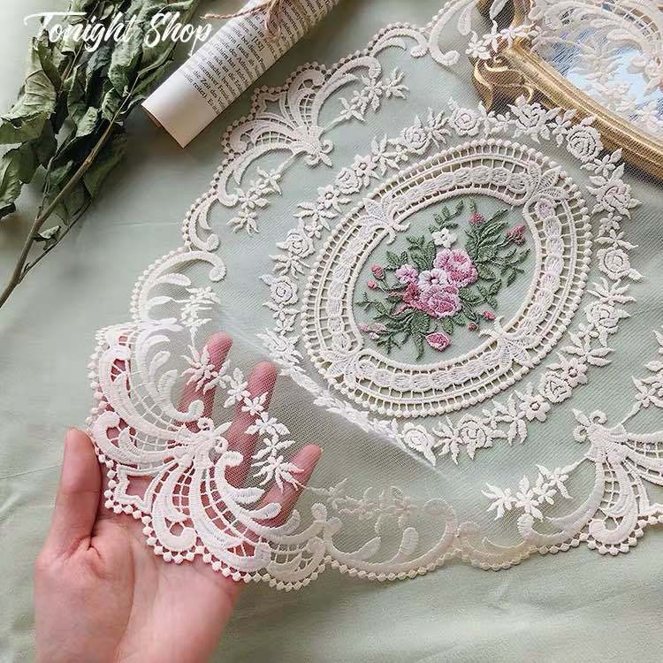 French Embroidered Lace Table Mat