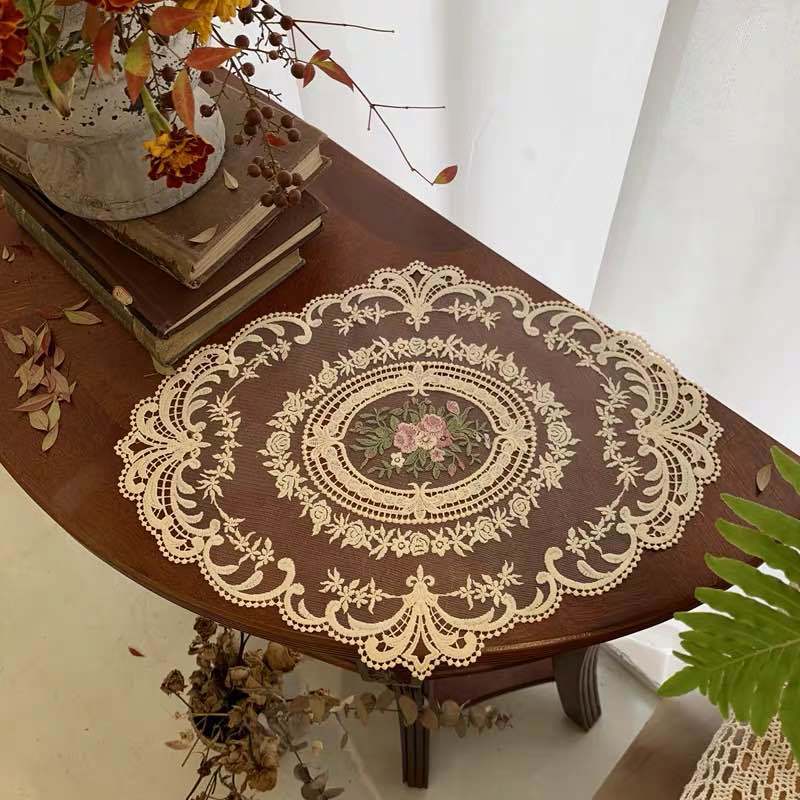 French Embroidered Lace Table Mat