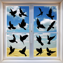 Black PVC Hummingbird Static Cling