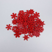 Mixed Red White Green Snowflake Wood Chips