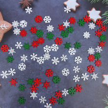 Mixed Red White Green Snowflake Wood Chips