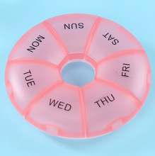 Round Rainbow Seven-Day Travel Pill Box