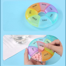 Round Rainbow Seven-Day Travel Pill Box