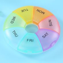 Round Rainbow Seven-Day Travel Pill Box