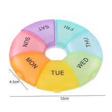 Round Rainbow Seven-Day Travel Pill Box