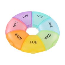 Round Rainbow Seven-Day Travel Pill Box