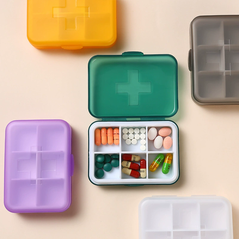 Six-Grid Portable Medicine and Jewelry Box