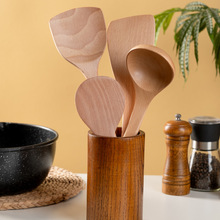 Beech Wood Half-Painted Handle Spatula