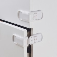 White Double Button 90 Degree Cabinet Lock
