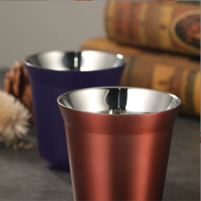 304 Stainless Steel Double Wall Capsule Coffee Cup