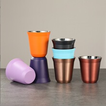 304 Stainless Steel Double Wall Capsule Coffee Cup