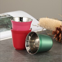 304 Stainless Steel Double Wall Capsule Coffee Cup