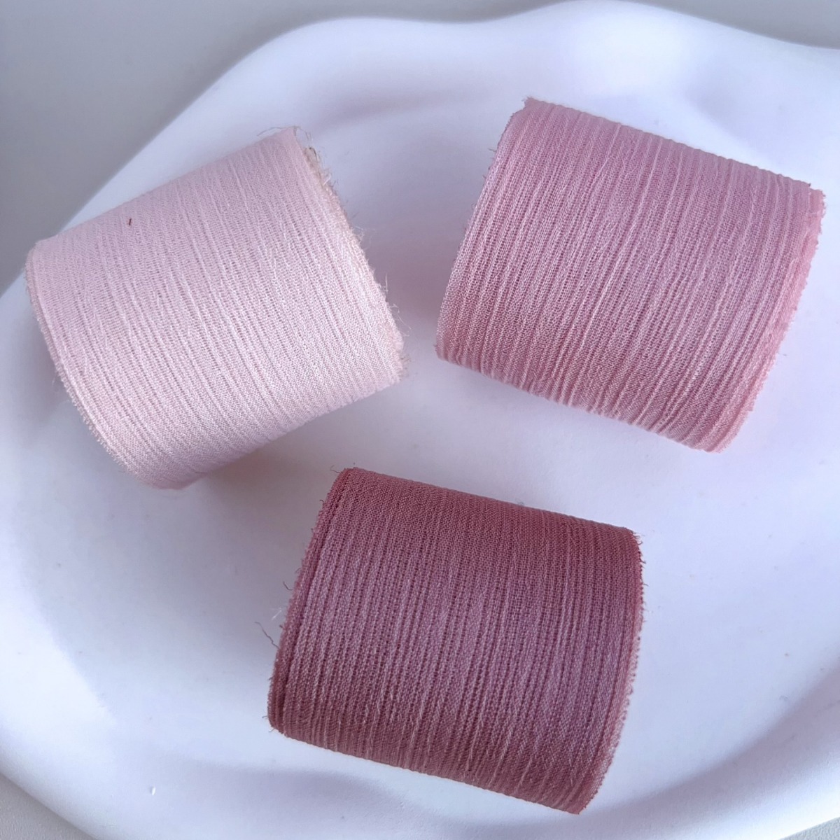 Silver Glitter Pleated Mesh Ribbon