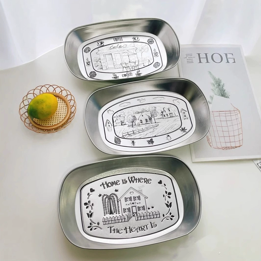 American Tinplate Stainless Steel Snack Plate