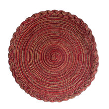 Christmas Cotton Gauze Braided Round Placemat