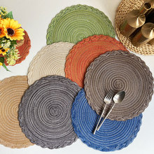 Christmas Cotton Gauze Braided Round Placemat