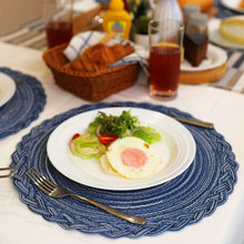 Christmas Cotton Gauze Braided Round Placemat