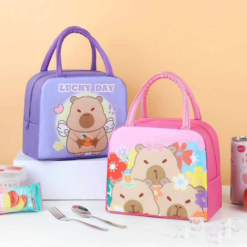 Capybara Pattern Insulated Kids Lunch Box