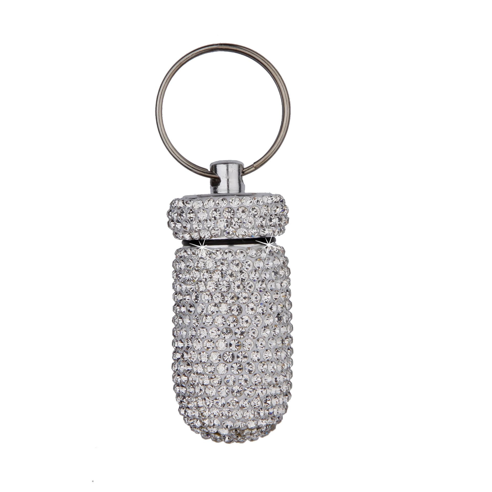 Diamond-Encrusted Aluminum Pill Bottle