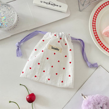 Ins Style Printed Heart Storage Bag