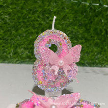 Pink Butterfly Number Candles 0-9