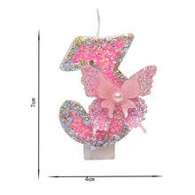 Pink Butterfly Number Candles 0-9