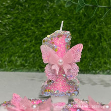 Pink Butterfly Number Candles 0-9