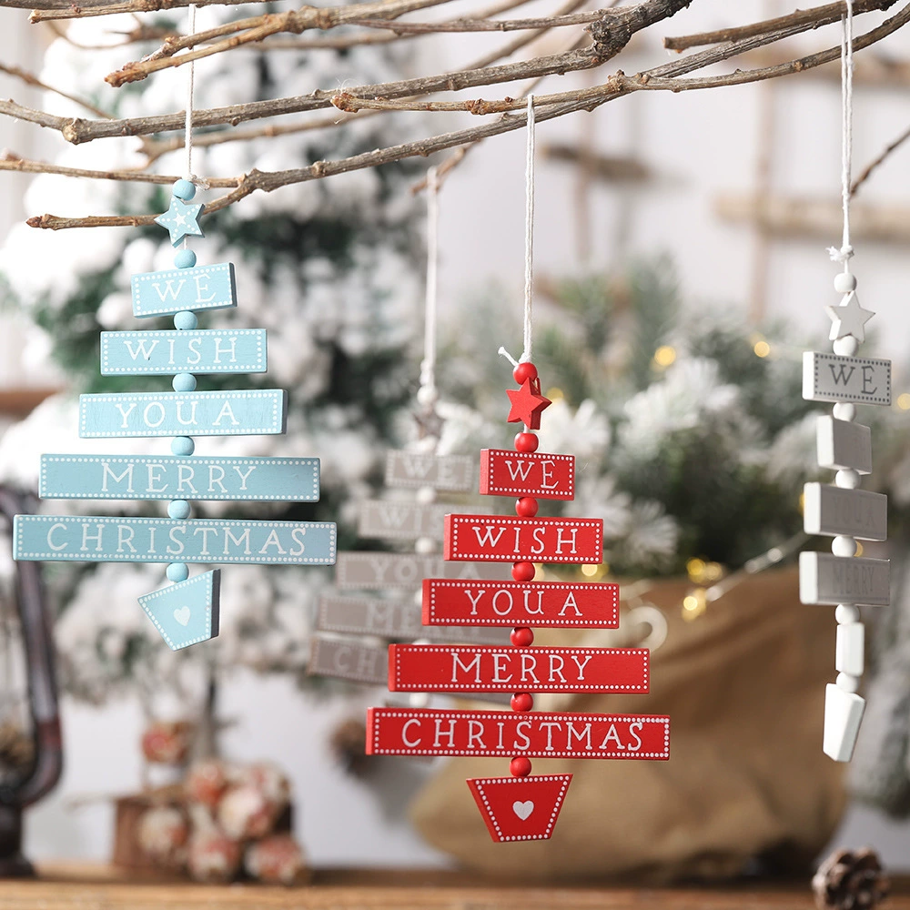 Small Wooden Christmas Tree Pendant