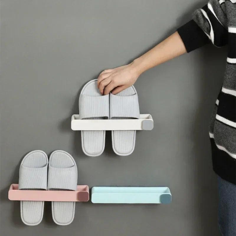 Multi-Layer Wall-Mounted Bathroom Slipper Shelf