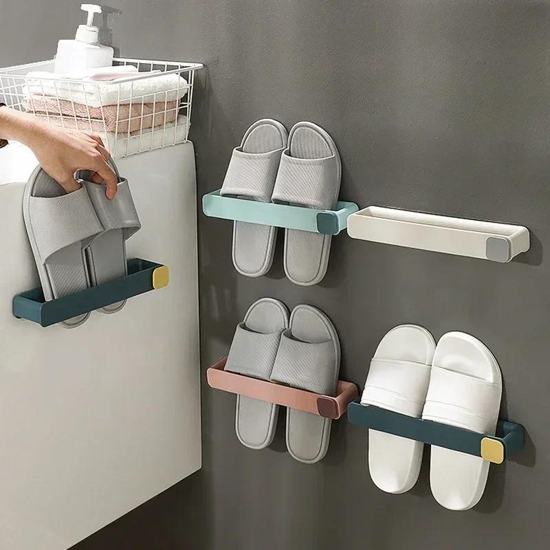 Multi-Layer Wall-Mounted Bathroom Slipper Shelf
