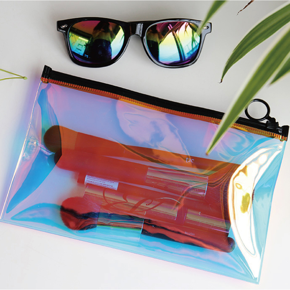 Neceser Transparente con Corte Láser, Estuche de Maquillaje Impermeable para Viaje