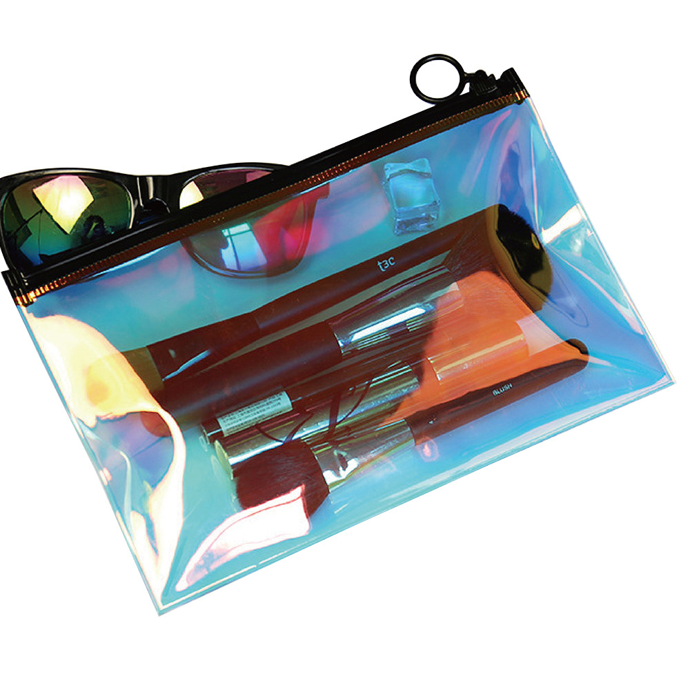 Neceser Transparente con Corte Láser, Estuche de Maquillaje Impermeable para Viaje