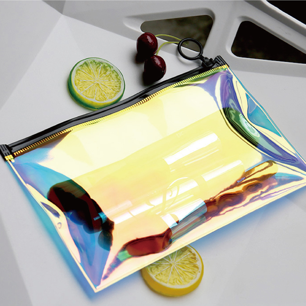 Neceser Transparente con Corte Láser, Estuche de Maquillaje Impermeable para Viaje