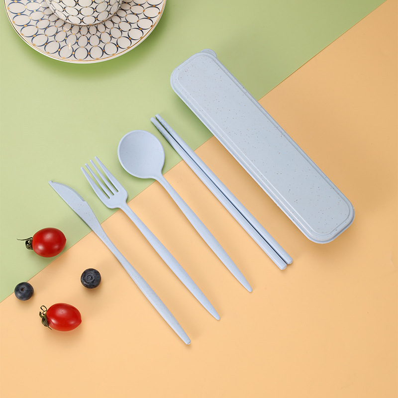4-Piece Wheat Straw Cutlery Set