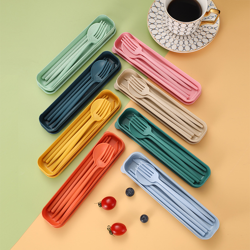 4-Piece Wheat Straw Cutlery Set