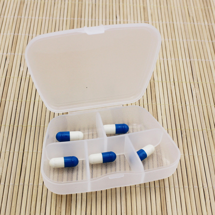 5-Cell Frosted Plastic Pill Storage Box